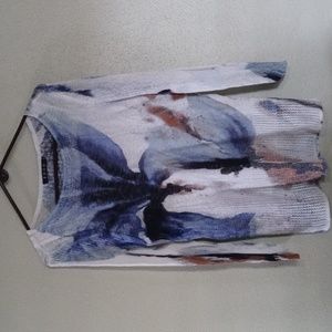 Zozo abstract floral print mesh sweater